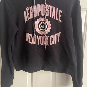 Aeropostale Black and Pink Women's Crew Neck Sweater